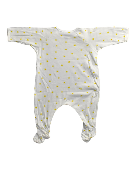 A White Onesies from Petit Bateau in size 3-6M for girl. (Back View)