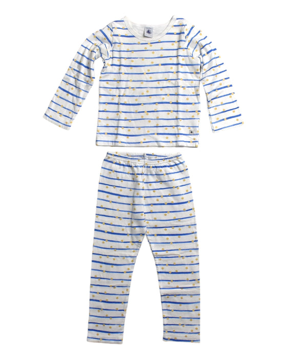 A White Pyjama Sets from Petit Bateau in size 0-3M for boy. (Front View)