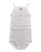 A Pink Sleeveless Bodysuits from Petit Bateau in size 0-3M for girl. (Front View)