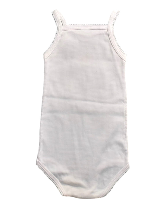 A Pink Sleeveless Bodysuits from Petit Bateau in size 0-3M for girl. (Back View)