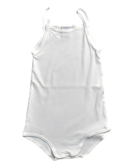 A White Sleeveless Bodysuits from Petit Bateau in size 0-3M for girl. (Front View)