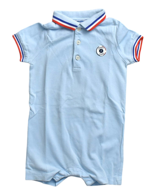 A Blue Short Sleeve Rompers from Jacadi in size 6-12M for boy. (Front View)