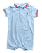 A Blue Short Sleeve Rompers from Jacadi in size 6-12M for boy. (Front View)