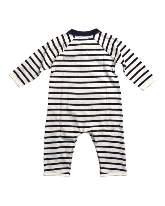 A White Long Sleeve Rompers from Petit Bateau in size 6-12M for boy. (Back View)