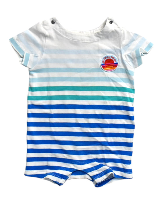 A Blue Short Sleeve Rompers from Jacadi in size 6-12M for boy. (Front View)