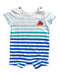 A Blue Short Sleeve Rompers from Jacadi in size 6-12M for boy. (Front View)