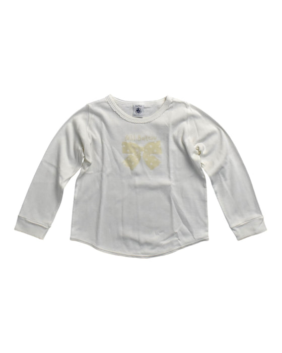 A White Long Sleeve Tops from Petit Bateau in size 0-3M for girl. (Front View)