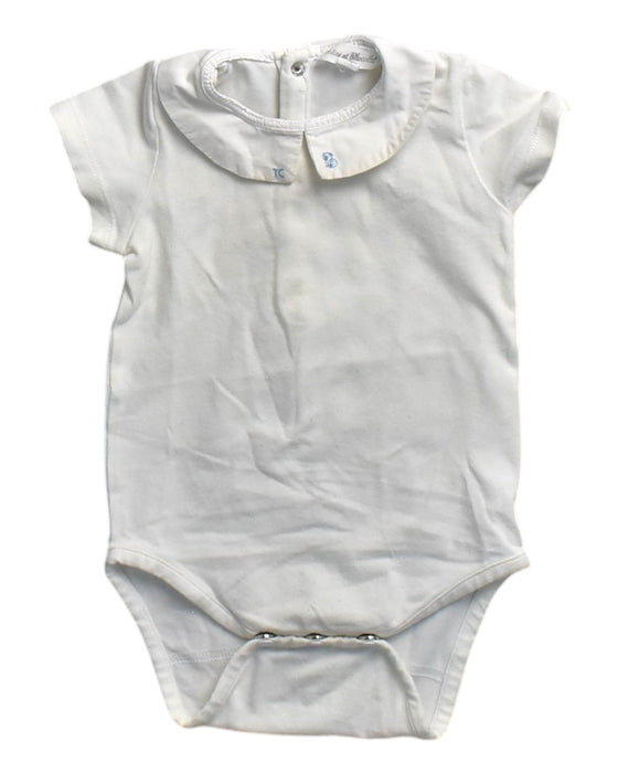 A White Short Sleeve Bodysuits from Tartine et Chocolat in size 6-12M for girl. (Front View)