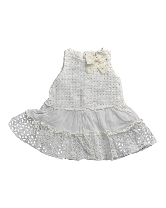 A White Sleeveless Dresses from Monnalisa in size 12-18M for girl. (Front View)