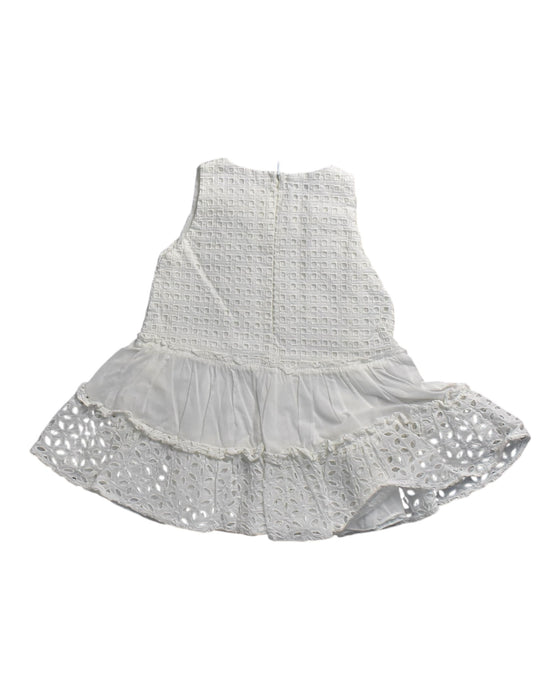 A White Sleeveless Dresses from Monnalisa in size 12-18M for girl. (Back View)