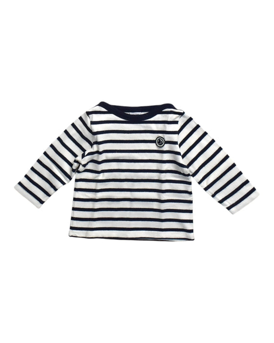 A White Long Sleeve T Shirts from Petit Bateau in size 6-12M for boy. (Front View)