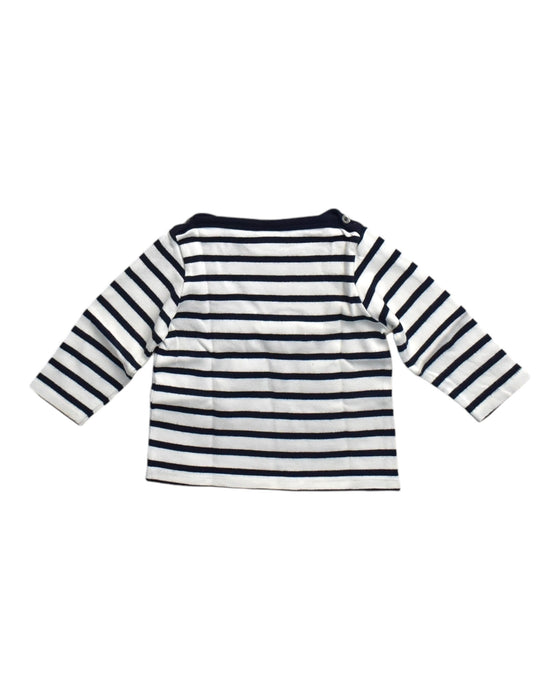 A White Long Sleeve T Shirts from Petit Bateau in size 6-12M for boy. (Back View)