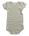 A Beige Short Sleeve Bodysuits from Petit Bateau in size 6-12M for neutral. (Front View)