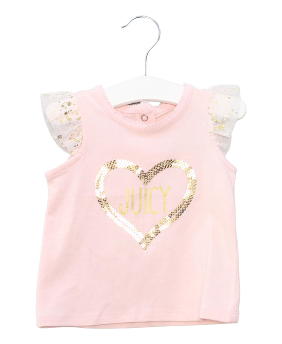 A Pink Sleeveless Tops from Juicy Couture in size 6-12M for girl. (Front View)