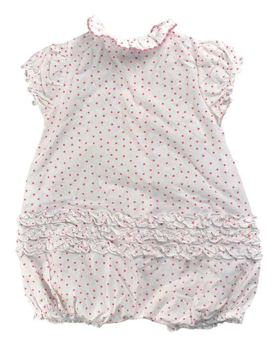 A White-Pink Sleeveless Rompers from Petit Bateau in size 6-12M for girl. (Back View)