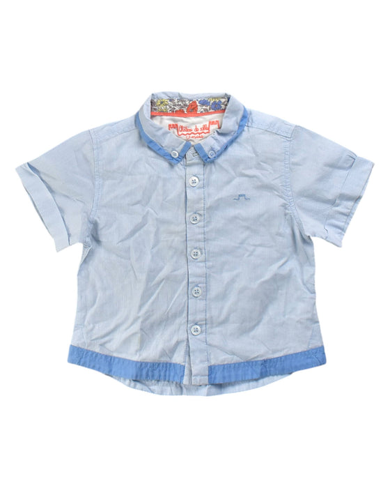 A Blue Short Sleeve Tops from Chateau de Sable in size 6-12M for boy. (Front View)