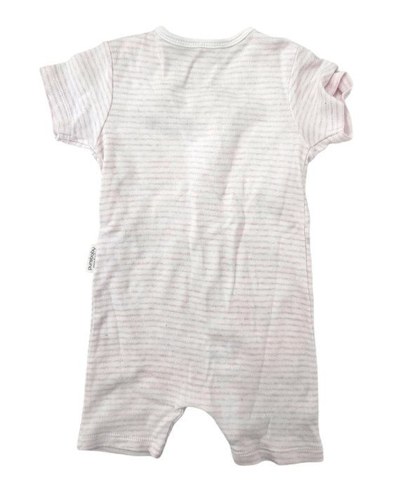 A Pink Short Sleeve Rompers from Purebaby in size 6-12M for girl. (Back View)