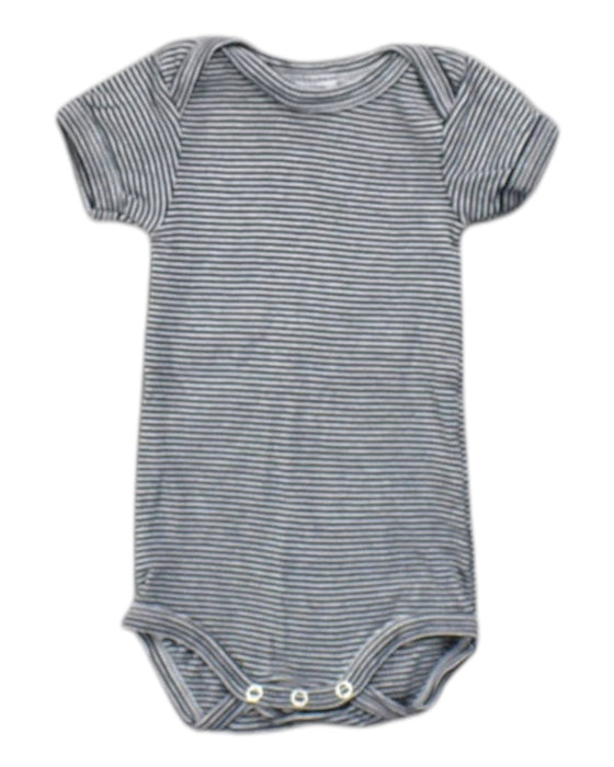 A Black Short Sleeve Bodysuits from Petit Bateau in size 0-3M for boy. (Front View)