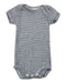 A Black Short Sleeve Bodysuits from Petit Bateau in size 0-3M for boy. (Front View)