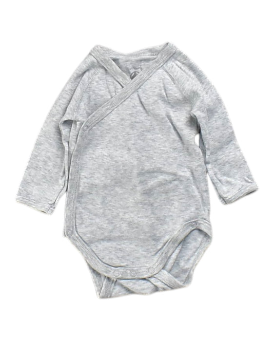 A Grey Long Sleeve Bodysuits from Petit Bateau in size 0-3M for neutral. (Front View)