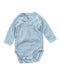 A Blue Long Sleeve Bodysuits from Petit Bateau in size 0-3M for boy. (Front View)