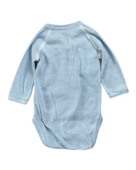 A Blue Long Sleeve Bodysuits from Petit Bateau in size 0-3M for boy. (Back View)