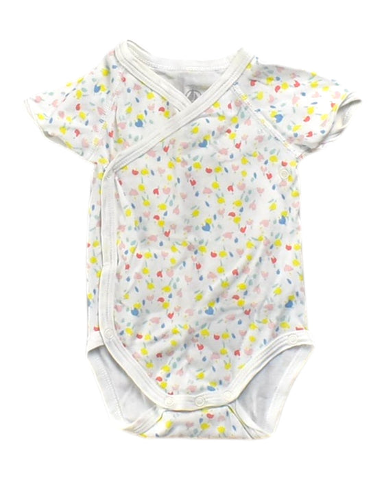 A White Short Sleeve Bodysuits from Petit Bateau in size 0-3M for girl. (Front View)