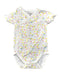 A White Short Sleeve Bodysuits from Petit Bateau in size 0-3M for girl. (Front View)