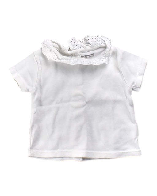 A White Short Sleeve T Shirts from Vertbaudet in size 0-3M for girl. (Front View)