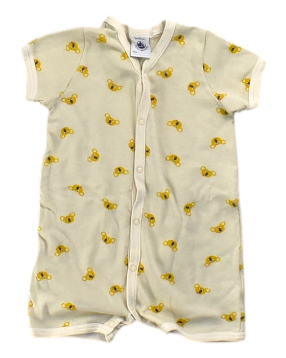 A Beige Short Sleeve Rompers from Petit Bateau in size 0-3M for boy. (Front View)