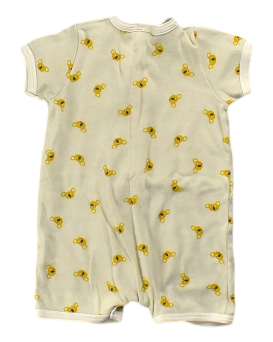 A Beige Short Sleeve Rompers from Petit Bateau in size 0-3M for boy. (Back View)