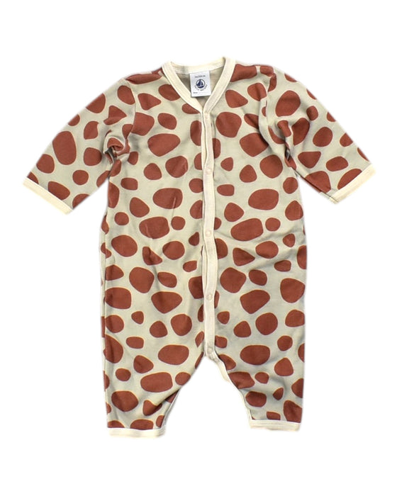 A Beige Long Sleeve Jumpsuits from Petit Bateau in size 0-3M for boy. (Front View)