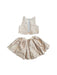 A Beige Skirt Sets from Tachéri in size 4T for girl. (Back View)