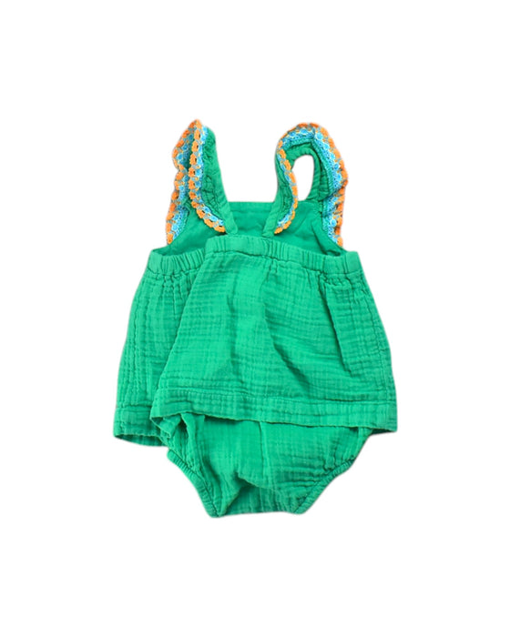 A Green Sleeveless Rompers from Cat & Jack in size 6-12M for neutral. (Back View)