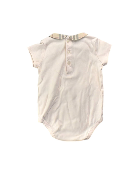 A White Short Sleeve Bodysuits from Burberry in size 3-6M for girl. (Back View)