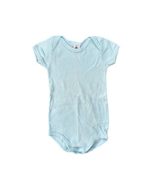 A Blue Short Sleeve Bodysuits from Petit Bateau in size 6-12M for neutral. (Front View)