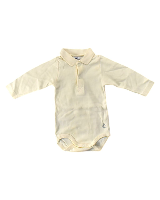 A Ivory Long Sleeve Bodysuits from Petit Bateau in size 0-3M for neutral. (Front View)