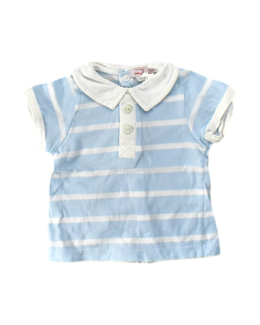 A Blue Short Sleeve Polos from Dona Carmen in size 3-6M for neutral. (Front View)