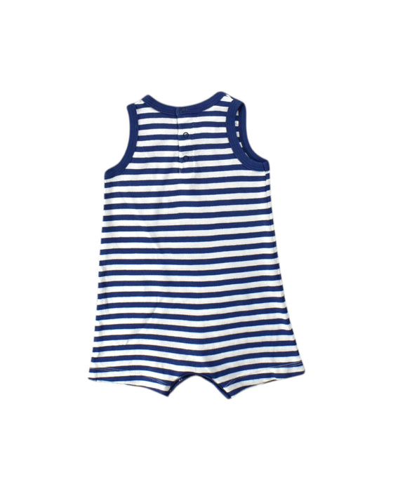 A Blue Sleeveless Rompers from Petit Bateau in size 3-6M for neutral. (Back View)