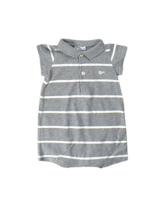 A Grey Short Sleeve Rompers from Laranjinha in size 6-12M for neutral. (Front View)