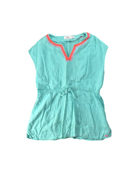 A Teal Sleeveless Dresses from Vineyard Vines in size M for girl. (Front View)