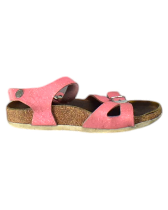 A Pink Sandals from Birkenstock in size 12Y for girl. (Front View)