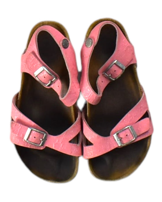 A Pink Sandals from Birkenstock in size 12Y for girl. (Back View)