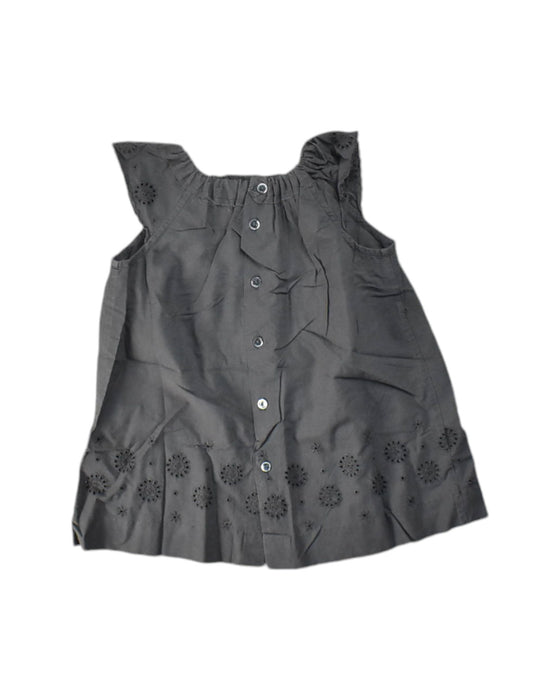 A Grey Sleeveless Dresses from Bonpoint in size 3-6M for girl. (Back View)