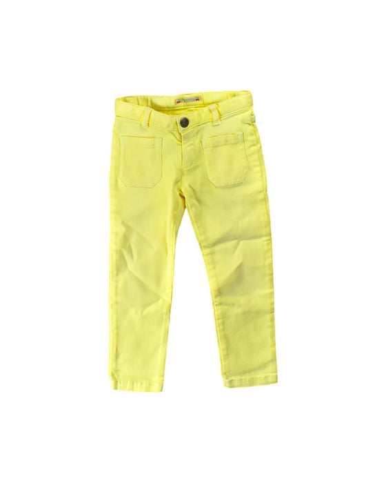 A Yellow Jeans from Bonpoint in size 5T for neutral. (Front View)