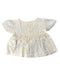 A Ivory Short Sleeve Rompers from Bonpoint in size 4T for girl. (Back View)