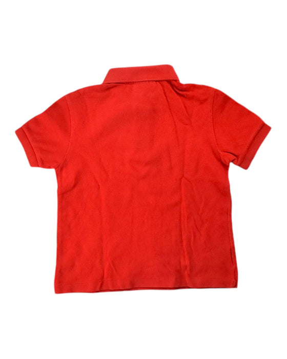 A Red Short Sleeve Polos from Lacoste in size 4T for neutral. (Back View)