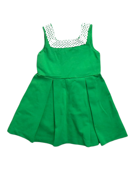 A Green Sleeveless Dresses from Janie & Jack in size 4T for girl. (Front View)