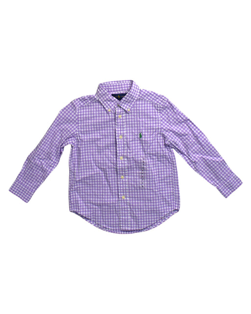 A Purple Long Sleeve Shirts from Polo Ralph Lauren in size 5T for boy. (Front View)