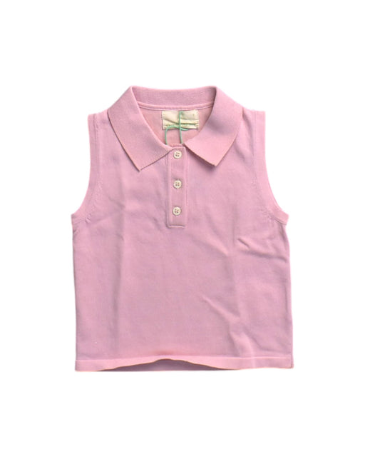 A Pink Sleeveless Polos from Our Mini Nature in size 2T for neutral. (Front View)